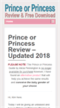 Mobile Screenshot of princeorprincessreviews.com